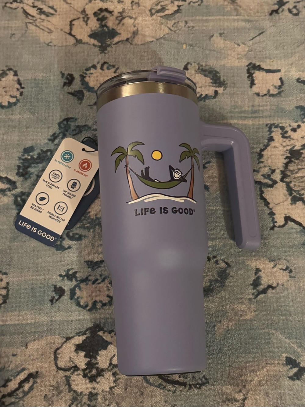 NWT Life is Good insulated 32 oz tumbler travel cup for hot or iced drinks